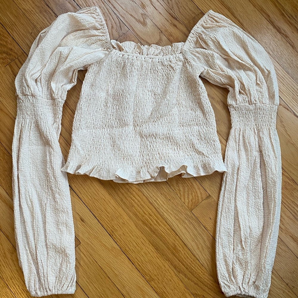 Revolve Veronica Smocked Blouse Line&Dot
